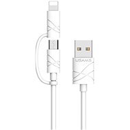 USAMS US-SJ077 2 in 1 Data Cable Lightning + micro USB white - Dátový kábel