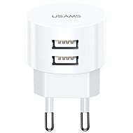 USAMS US-CC080 T20 Dual USB Round Travel Charger 10.5W white - Töltő adapter