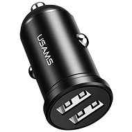 USAMS US-CC114 C20 Dual USB Mini Car Charger 12W, Black - Car Charger