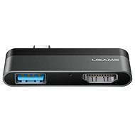 USAMS US-SJ462 Type-C (USB-C) to USB + HDMI Adapter, Grey - USB Adapter