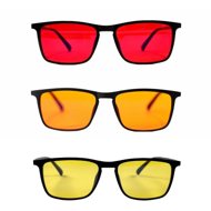 Discounted set of 3 colours of SLEEP-3R glasses against blue and green light - Computer Glasses
