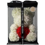 Big Classic Bear 40 cm - white with red heart - Rose Bear