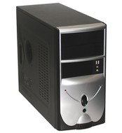 FOXCONN MiddleTower TLM-436 černo-stříbrný (black-silver), ATX 350W P4, 2x5.25", 2x+4x 3.5", 90mm ch - PC Case