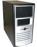 FOXCONN MiniTower 3GTW-01 černo-stříbrný (black-silver), mATX 300W P4, 2x5.25", 2x+1x 3.5", 80mm chl - PC Case