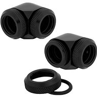Corsair Hydro X Series XF Hardline 90° 14mm OD Fitting Twin Pack Black - Fitting