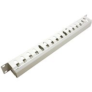 VALUE 19'' 1U, metal and through panel, 40×40mm, grey - Cable Organiser