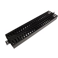 VALUE 19'' 1U, double-sided, plastic channel 40×50mm, black - Cable Organiser