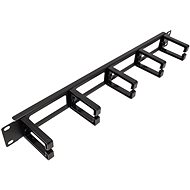 VALUE 19'' 1U, single-sided, through, 5× plastic clamp ''C'', black - Cable Organiser