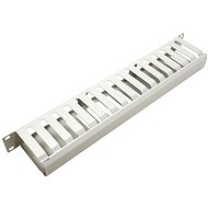 VALUE 19'' 1U, metal panel with cover, through, 40×80mm, grey - Cable Organiser