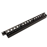 VALUE 19'' 1U, metal panel with cover, through, 40×40mm, black - Cable Organiser