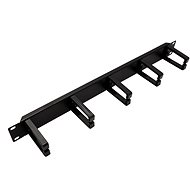 VALUE 19'' tie-out panel 1U, single-sided, 5× plastic clamp "C", black - Cable Organiser