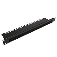 Value 19' ' cable entry 1U, brush, black - Blanking Plate