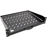 Value 19'' shelf 2U, pull-out, 350 mm, max. 30 kg, black - Shelf