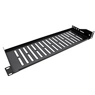 Value 19" shelf 1U, 150mm, U-shape, max. 10 kg, black - Shelf