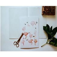 School Notebook with Lines on the Right, without Lines on the Left A4 - Flamingos - Exercise Book