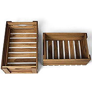 Vanage Wooden fruit box in brown set, 2 pcs - Wooden Box