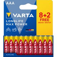 VARTA Longlife Max Power 8+2 AAA (Plastic free Wide Blister) - Disposable Battery