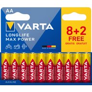 VARTA Longlife Max Power 8+2 AA (Plastic free Double Blister) - Disposable Battery