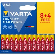 VARTA Longlife Max Power 8+4 AAA (Plastic free Wide Blister) - Disposable Battery