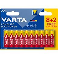 VARTA Alkaline-Batterien Longlife Max Power AA 8+2 Stück - Einwegbatterie