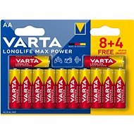 VARTA Alkaline-Batterien Longlife Max Power AA 8+4 Stück - Einwegbatterie