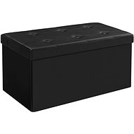 SONGMICS Stool, black, with storage, MDF, 76 × 38 × 38 cm - Ottoman
