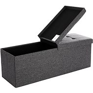 SONGMICS Stool, grey, wood, rectangular, without legs, with storage 110 × 38 × 38 cm - Ottoman