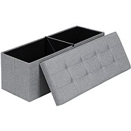 SONGMICS Stool, grey, MDF, rectangular, without legs, with storage, 110 × 38 × 38 cm - Ottoman