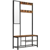 VASAGLE Stand black/brown, elegant, spacious, laminated 98 × 36 × 185 cm - Clothes Hanger