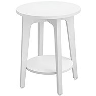 VASAGLE Folding table round, white, laminate, modern design 40 × 40 × 50 cm - Side Table