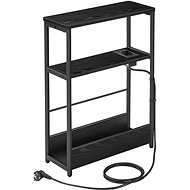 VASAGLE Rectangular folding table, black, laminate/steel, compact design 45 × 18 × 58 cm - Side Table