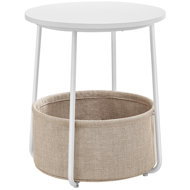 Vasagle Folding table round 45 × 50 cm, white - Side Table