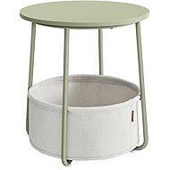 VASAGLE round side table with fabric basket green white - Side Table