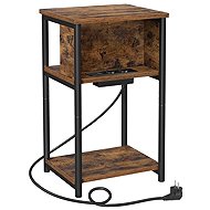 VASAGLE Side table with power and USB sockets, brown - Side Table