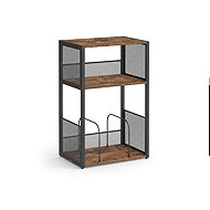 VASAGLE Three-Tier Turntable Stand with Vinyl Record Storage, Brown - Side Table