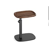 VASAGLE C-shaped sofa side table adjustable height brown - Side Table