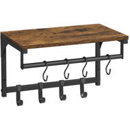 VASAGLE Wall shelf 8 hooks, industrial 40 × 24 × 24 cm - Shelf
