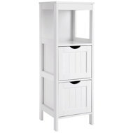 VASAGLE Bathroom shelf with storage boxes, white, 3 tiers 30 × 89 × 30 cm - Shelving Unit