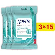 NOVITA Anti-Polution 3× 15 ks (45 ks) - Make-up Remover Wipes