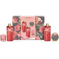 BAYLIS & HARDING Body care gift set with candle Banana, Peach & Orange blossom 650 ml - Cosmetic Gift Set