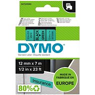 Dymo D1, 45019, S0720590, green/black , 12mm - TZ Tape 