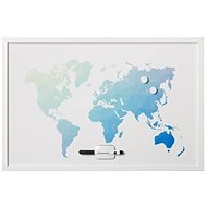 VICTORIA "World Map" 40x60cm, White Frame - Magnetic Board
