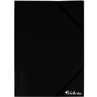 VICTORIA A4 with Elastic Band and Flaps, Black - Document Folder