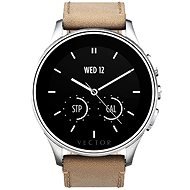 Vector Luna brushed steel with brown leather strap Small Fit - Smart Watch