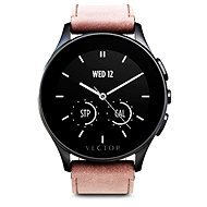 Vector Luna polished black with a brown leather strap Small Fit - Smart Watch