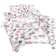 Dadka cotton Agata pink on white 140 × 200, 70 × 90 cm - Bed Linen