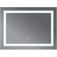 MIXXUS Mirror with LED lighting, anti-fog function, brightness control and clock, MR12-70×50-REVER - Mirror