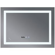 MIXXUS Mirror with LED lighting, anti-fog function, brightness control and clock, MR02-100×80 WARM - Mirror