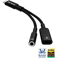 Veles-X Hi-Res DAC Audio Adapter – Realtek Chip (384 kHz / 32-bit), USB-C to 3.5 mm Jack + PD Black - DA-Wandler