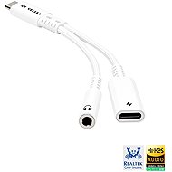 Veles-X Hi-Res DAC Audio Adapter – Realtek Chip (384kHz / 32-bit), USB-C to 3.5mm Jack + PD White - DAC Transmitter